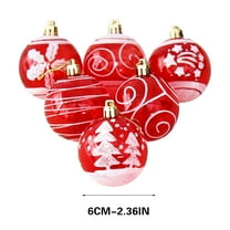 6 Pcs Christmas Tree Decorations,Flocked Plastic Christmas Balls,Shaped Hanging Ornament for Thanksgiving Wedding Party Home Decor,Red