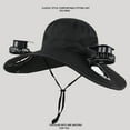 thumbnail image 4 of Qocolhg Wide Brim Solar Fan Hat,Fishing Hat with 2 Solar Fan, 3 Speed Solar Powered Fan Hat,Outdoor Sun Hats for Men Women Hat with Fan Built in, Black, 4 of 9