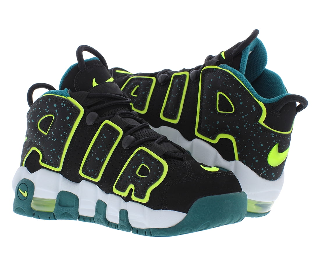 Big Kid's Nike Air More Uptempo Black/Volt-Geode Teal Big Kid's Nike Air More Uptempo Black/Volt-Geode Teal
