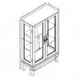 thumbnail image 6 of Curio Cabinet with Tempered Glass Doors, Lighted Curio Cabinet with Mirrored Back Panel, Glass Display Cabinet with Adjustable Shelves for Home, Office, 6 of 9