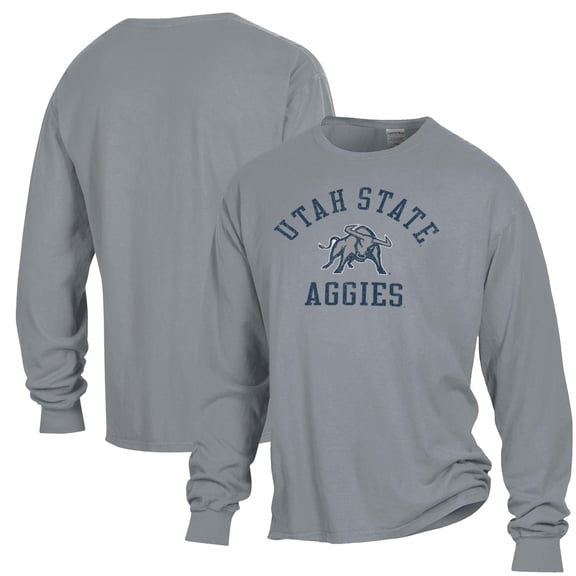 Men's ComfortWash Gray Utah State Aggies Garment Dyed Long Sleeve T-Shirt