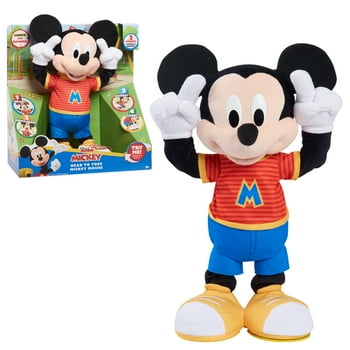 Disney Junior Mickey Mouse Head to Toes Mickey Mouse Feature Plush Stuffed Animal, Motion, Sounds, and Phrases, Officially Licensed Kids Toys for Ages 3 Up, Gifts and Presents
