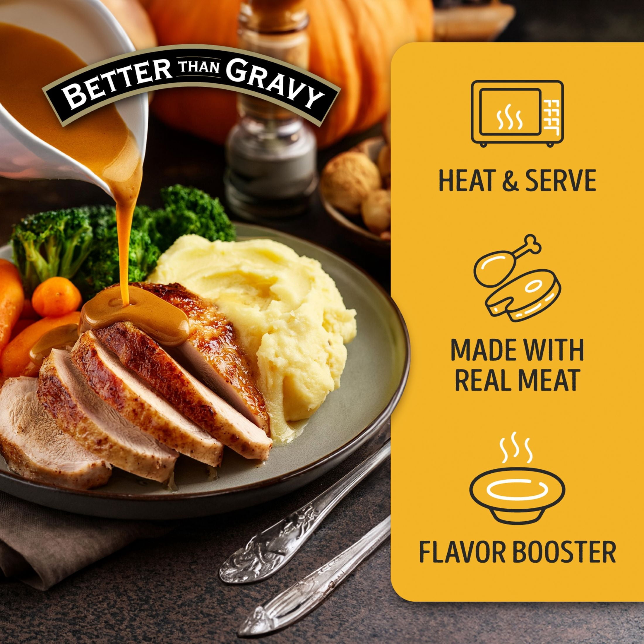 (3 pack) Better Than Gravy, Premium Roasted Turkey Gravy, Shelf-Stable, 12 oz Jar