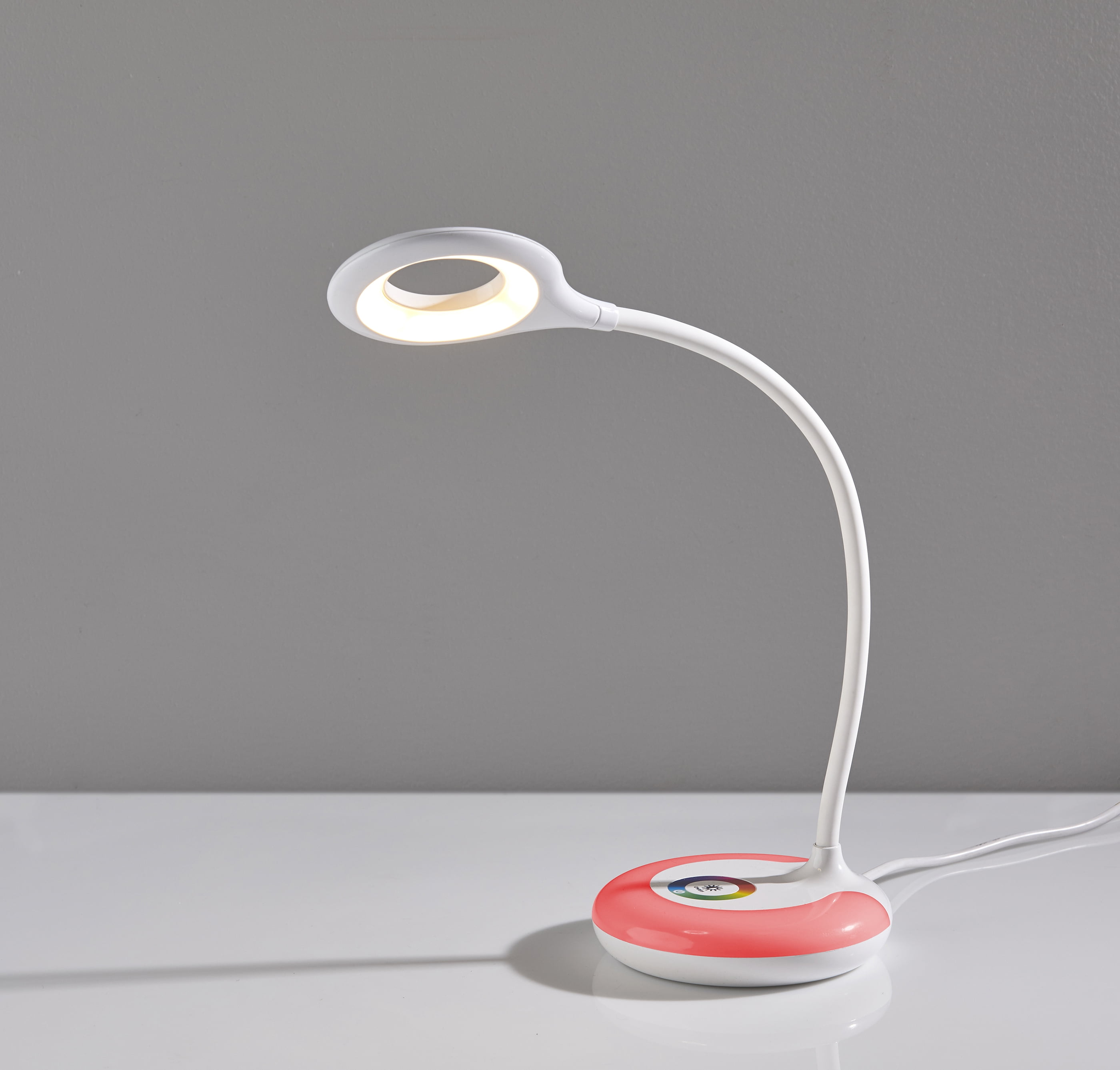 Mainstays 20-Inch Adjustable LED Desk Lamp With USB Port, White