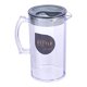 thumbnail image 1 of JeashCHAT - Hervidor de agua fría redondo de 2,2 L, jarra de plástico transparente con tapa y asa, de boca ancha para refrigerador, ideal para jugos, leche, bebidas, limonada, té, color negro, 1 of 6