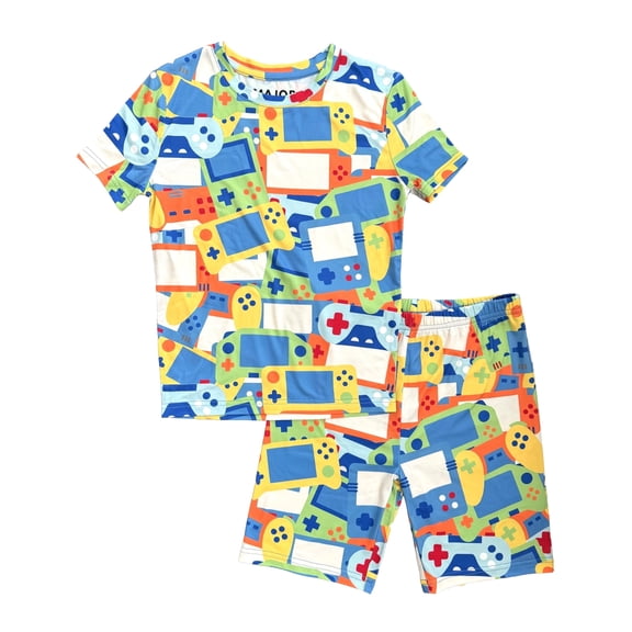 Major Cuddles Boys' Short Sleeve Top with Shorts, Snug Fit 2-Piece Pajama Sleep Set, Sizes 4-12