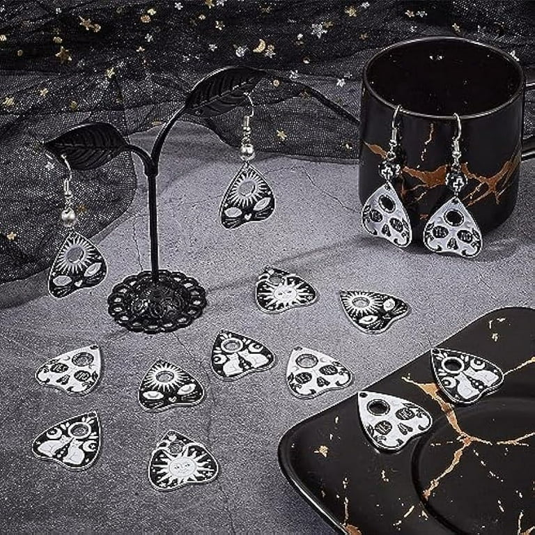 SUNNYCLUE 1 Boîte 36Pcs Tarot Charms Tarot Cards Charm Rectangle Charm Alliage Métal Ouijas Protection Amulette Sun Tarot Card Charms Pour La Fabrication De Bijoux Charm Collier Boucles D'Oreilles