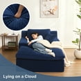 thumbnail image 4 of BIGSYY Chaise Lounge Chair, Floor Sofa Bed, No - Assembly Modern Design for Adults, Comfortable Foam Seat for Living Room & Bedroom, Corduroy, Blue, 4 of 11