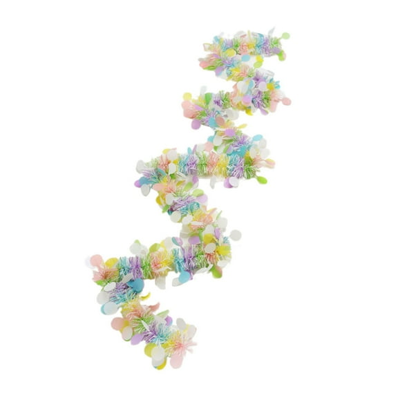 Easter Garland Decor, 2Pcs 6.56FT Glitter Tinsel Spring Garland Decorations for Tree Mantle Bedroom Office Classroom Party Indoor Outdoor Holiday Home
