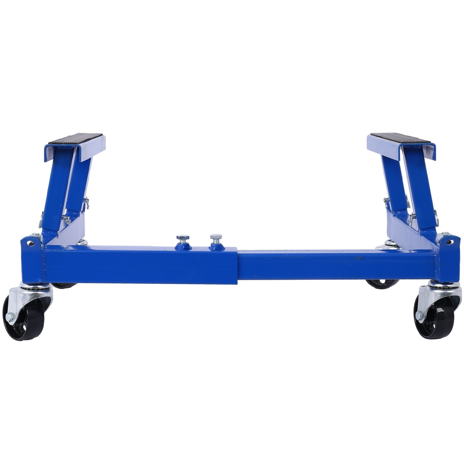 1500lbs Capacity ATV Motorcycle Engine Cradle Dolly, Heavy-Duty Blue Steel Repair Stand with Adjustable Width & Rubber Pads
