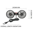 thumbnail image 5 of Car Fan for Backseat, Electric Portable Vehicle Fan, USB Powered Dual Head Car Seat Fans, 360° Rotatable Car Window Fan, Powerful Air Circulation Car Rear Fan with Adjustable Holder for All Cars, 5 of 9