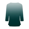 thumbnail image 5 of Yubnlvae Green Womens 3/4 Length Sleeve Tunic Tops Casual V Neck Shirts Basic Tees Business Work Blouses Summer Fall 2025 Clothes, S, 5 of 7
