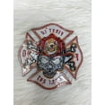 thumbnail image 3 of NEW Firefighter Patch, "First In, Last Out," First Responder Gift Idea, 1-pc Iron-on Embroidered Fire Skull Applique, Size 4", Fire Badge, 3 of 10