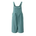 thumbnail image 6 of Women’s Summer Casual Adjustable Strap Linen Short Overalls - Loose Bib Jumpsuit for Beach/Errands, 6 of 6