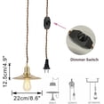 thumbnail image 3 of FSLiving Pendant Light with 15ft Plug-in UL Cord, E26 Vintage Design Gold Metal Shade Dimmable Lightimg Fixture for Kitchen Living Room Bedroom Corridor, Bulb Sold Separately - 1 Pack, 3 of 8