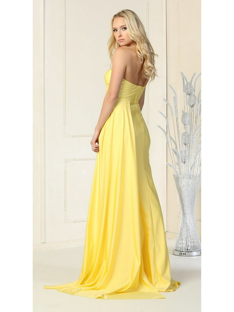 open lace back dress Bright Yellow Satin One Shoulder Dress – Lisposa main image 1