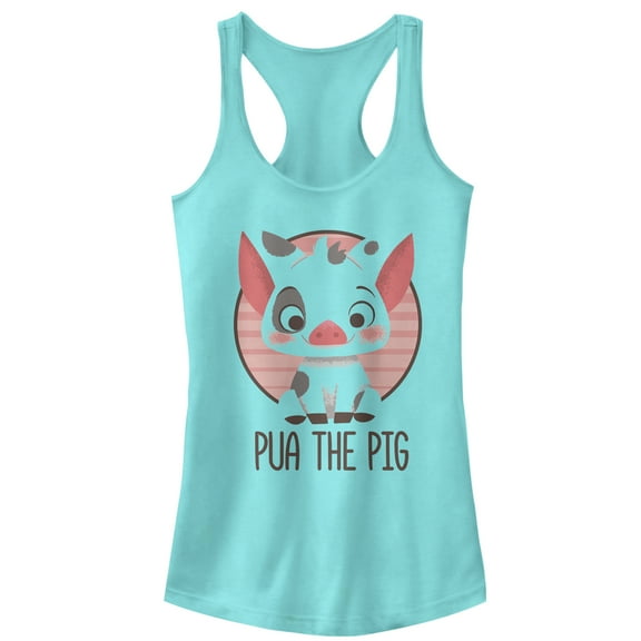 Junior's Moana Pua the Pig  Racerback Tank Top Cancun Medium