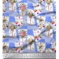 thumbnail image 1 of Soimoi Velvet Fabric Leaves & Flower Floral Print Sewing Fabric Yard 58 Inch Wide, 1 of 1