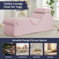 thumbnail image 4 of ijuicy Chaise Lounge Chair for Yoga, Chaise Lounge with Headrest, Oversized Yoga Chair Indoor - Pink, 4 of 8