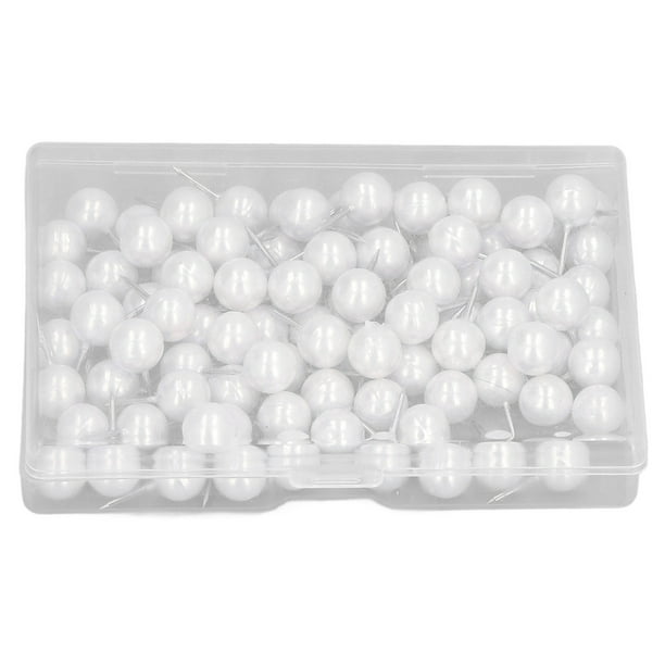 Juego de 100 alfileres de costura con cabeza esférica de 0,4 x 0,8 pulgadas con función de posicionamiento, empaquetados convenientemente en una caja de 4,1 x 2,8 x 0,7 pulgadas, color