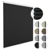MiLin 100% Blackout Cordless Cellular Shades Cellular Blinds for Windows Heat Insulation UV Protection Honeycomb Design Blinds and Shades Room Darkening Shades (Blackout Black, 68 1/2" W X 60" H)