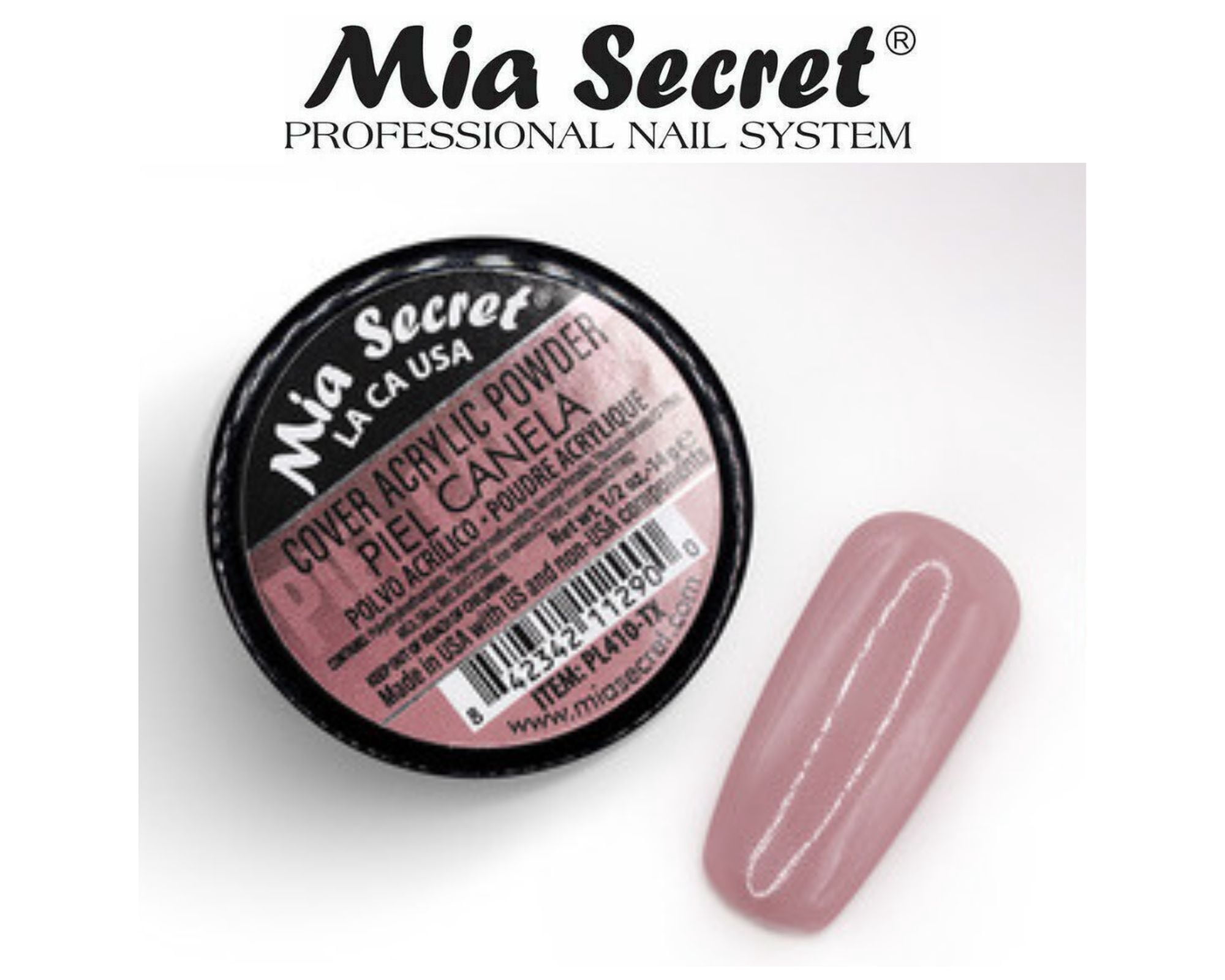 Mia Secret - Liquid Monomer 0.5oz + Cover Acrylic Powder Piel Canela 0.5oz + Dappen Dish + Academy Duo Nail Brush #8 OR - COMBO
