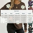 thumbnail image 2 of Iyufng Womens Sweaters Pullover Long Sleeve Casual Flower Fall Round Neck Knitted Jumper Tops Khaki,L, 2 of 7