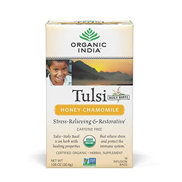 Organic India Tulsi Tea, Honey Chamomile, 18 Tea bags