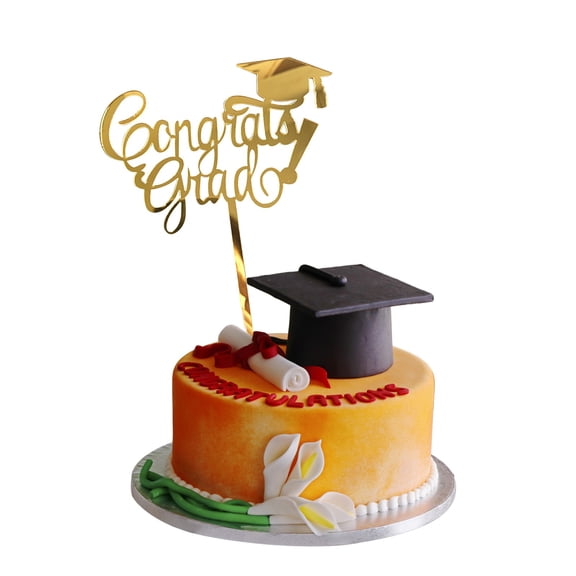 YYKihy Personalized Cake Topper Custom Congrats Graduation Hat Student Class Of 2022 Double Sided Glitter Card Baby