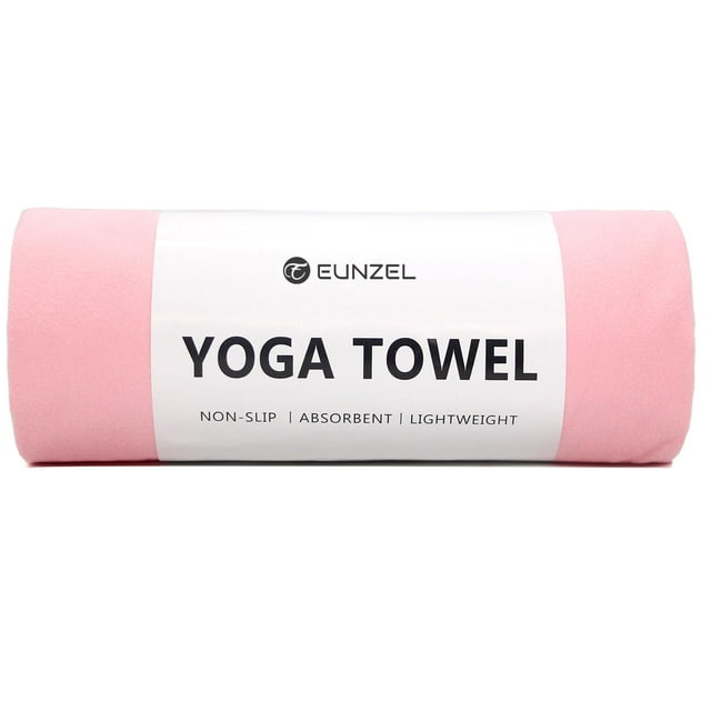 Toalla de yoga Eunzel Hot, antideslizante, absorbente de sudor, 185 x 67 cm, rosa
