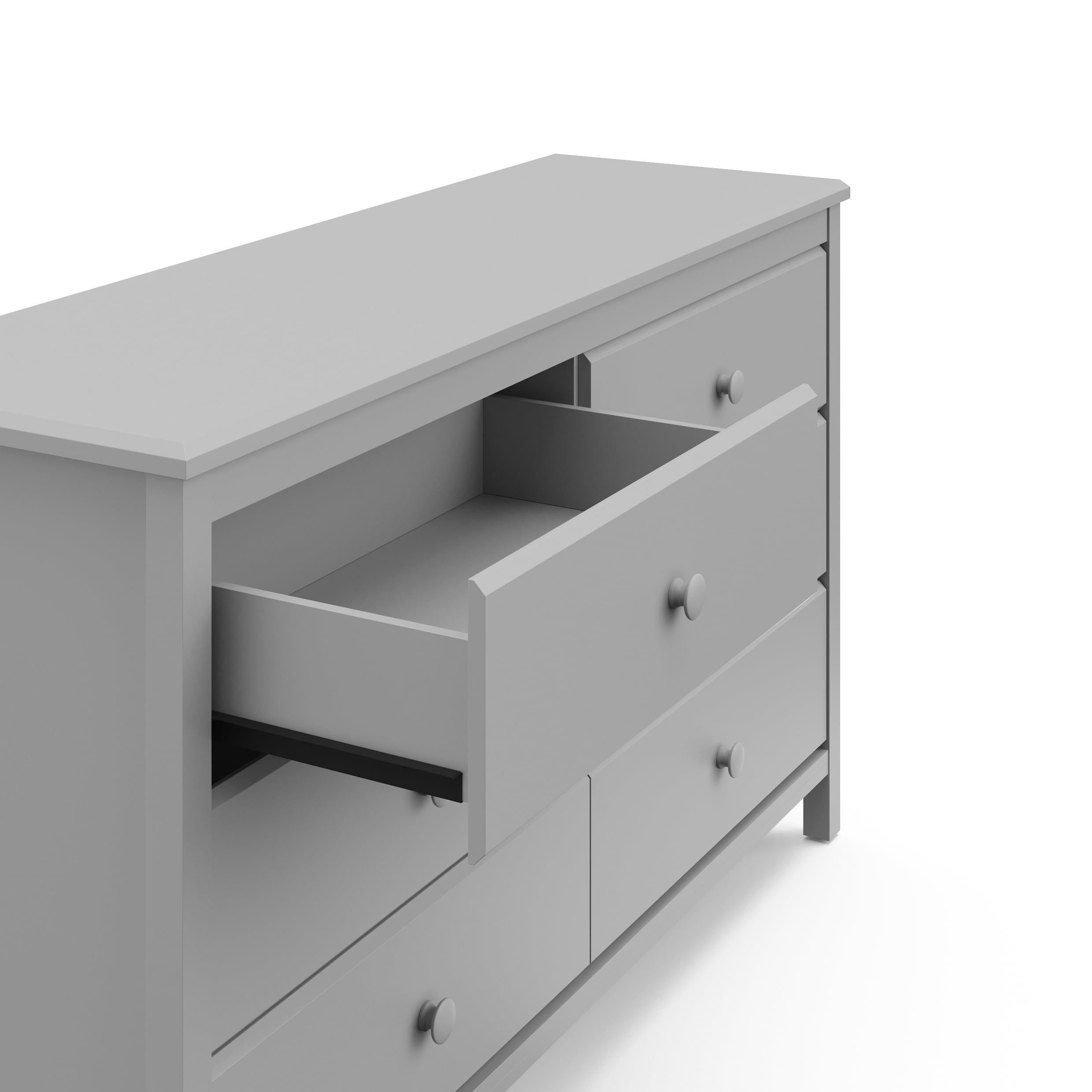 Storkcraft Alpine 6 Drawer Nursery Double Dresser, Pebble Gray