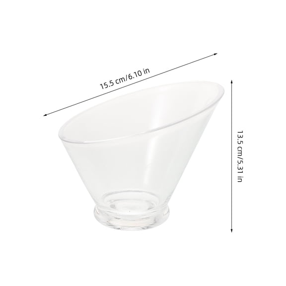 ELAYARD Transparent Acrylic Fruit and Dessert Bowl with Angled Mouth for Home Use