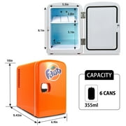 Coca-Cola Fanta 4L Cooler/Warmer 12V DC 110V AC Mini Fridge, Orange