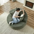 thumbnail image 5 of CKEASEAN 55'' Oversized Corduroy Round Chair Lounge Chaise Indoor, Upholstered Cloud Large Circle Sofa Chair with Deep Seat, No Assembly Required, Fluffy Modern Floor Sleep Sofa for Living Room, 5 of 20