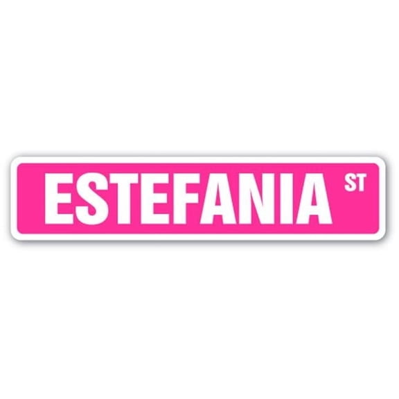 4 x 18 in. Childrens Name Room Street Sign - Estefania