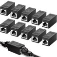 thumbnail image 1 of CHL-10 Pack RJ45 Coupleur Ethernet Connecteur de Câble Ethernet RJ45 en Ligne Femelle à Femelle Rallonge 10Gbps Coupleur pour Cat7 Cat6 Cat5e Cat5 Connecteur, 1 of 4