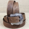 thumbnail image 2 of Tony Lama Women's Layla Leather Belt Brown 40, 2 of 6
