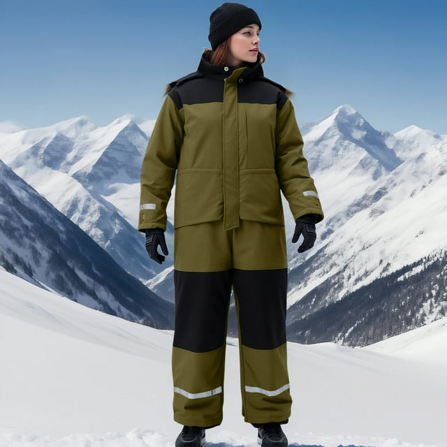 Timegard Rompers for Women 1 Piece Winter Outdoor Warm Snowsuits Ski Suits Windproof Jumpsuits for Men