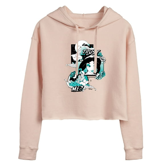 Disney Princess - Jasmine Pop  - Juniors Cropped Pullover Hoodie