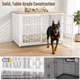 thumbnail image 4 of YOKWOK 48 Inch Large Furniture-Style Dog Crate, Heavy Duty Chew-Proof Metal Dog Cage with Water Resistant Wooden Top & Double Lock Doors, XL Indoor Dog Kennel for Large Dogs, White, 4 of 7