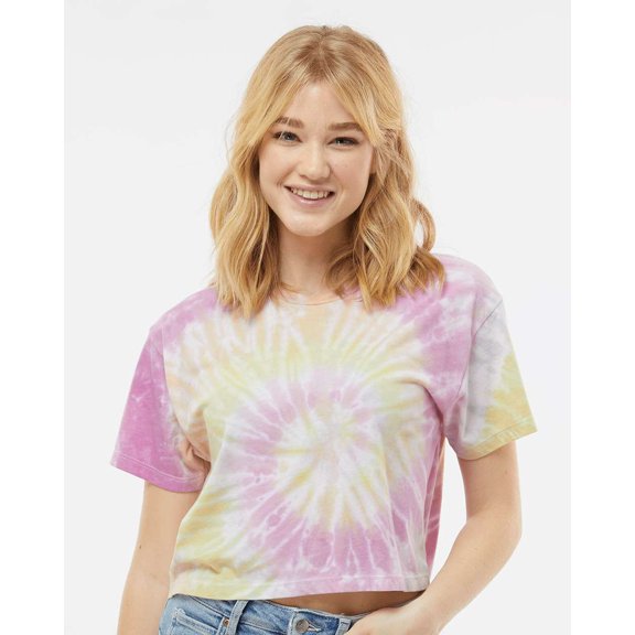 Colortone Women's Tie-Dyed Crop T-Shirt