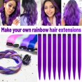 thumbnail image 2 of LAICAIW Rallonges de Cheveux Colorées de 22 Pouces, Postiche Lisse, Mèches de Fête Multicolores à Clipser, Rallonges de Cheveux Synthétiques pour Femmes, Enfants, Filles (10 Pcs Violet), 2 of 6