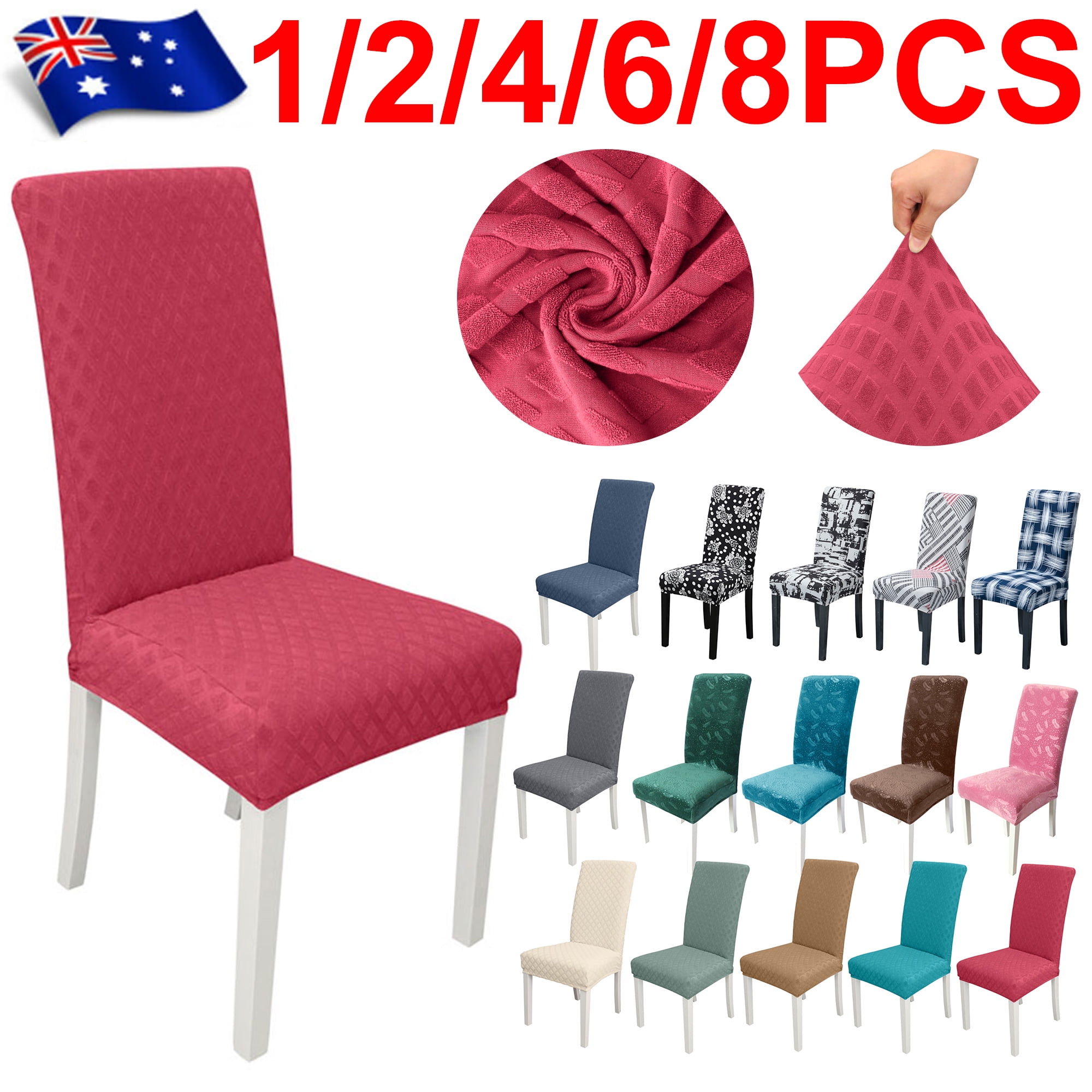 1/2/4pcs Universal Elastic Dining Chair Cover Slipcovers Seat Protective Covers