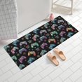 thumbnail image 2 of Colorful Controllers Games Icons Black Pattern Bathroom Rugs Mat,Non Slip Microfiber Bathroom Rug,Rubber Backing,Soft Bathroom Mats for Bathroom Floor,Tub and Shower,60x24in(150x60cm), 2 of 5