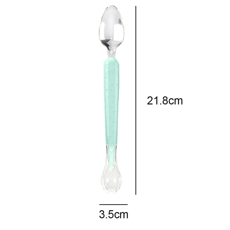 Double Head Baby Silicone Food Spoon (green), Baby Fruit Scraping Mud  Spoon, Feeding Spoons Training Spoon for Infants, baby led weaning supplies