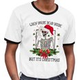 thumbnail image 2 of Santa Skeleton Dead Inside Ringer Tee Shirt Unisex 2X-Large White/Black, 2 of 5