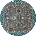 thumbnail image 1 of Ahgly Company Indoor Round Oriental Light Blue Traditional Area Rugs, 6' Round, 1 of 4