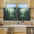 thumbnail image 2 of Yayeee Kitchen Curtains Set of 2 Light Filtering 57"x24" Over Sink Window Panels, Green Forest, 2 of 7