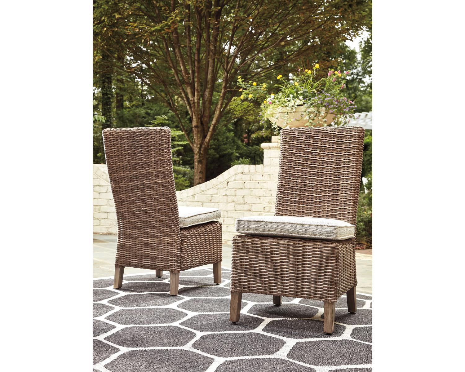 Signature Design By Ashley Beachcroft Outdoor Beige Side Chair With Cushion Set Of 2 Walmart Com Walmart Com