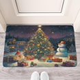 thumbnail image 2 of Merry Christmas Snowman Christmas Tree Linen Non-slip Floor Mat, Entryway Doormat Durable Low-Profile Mat Home Decor, Mats Washable Kitchen Bathroom Laundry Bedroom Living Room Doormats 30x17in, 2 of 6